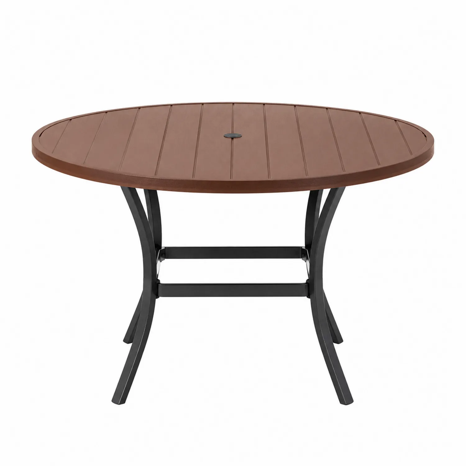 Tavolo rotondo da esterno in legno-plastica e acciaio Ø90 cm
