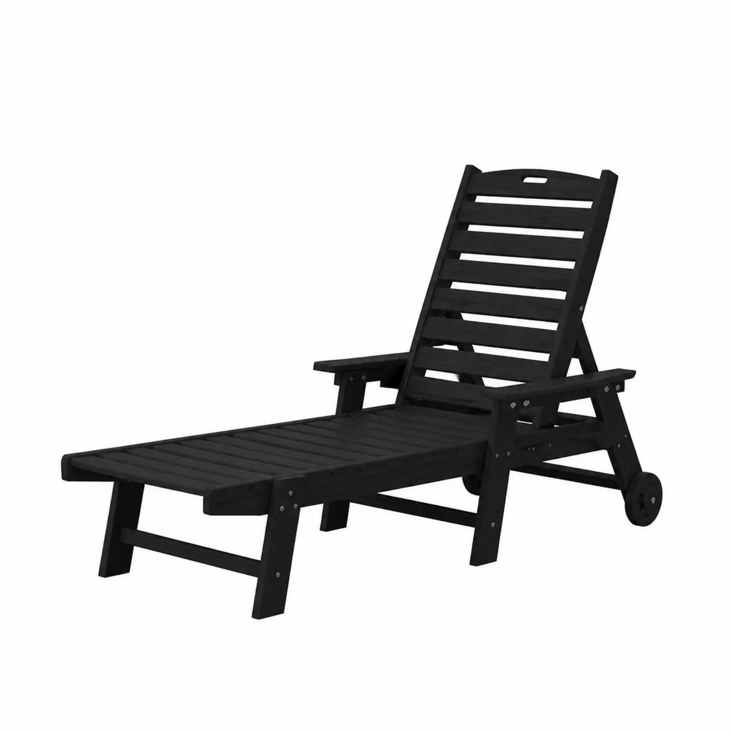 Lettino Prendisole Reclinabile in Legno Nero