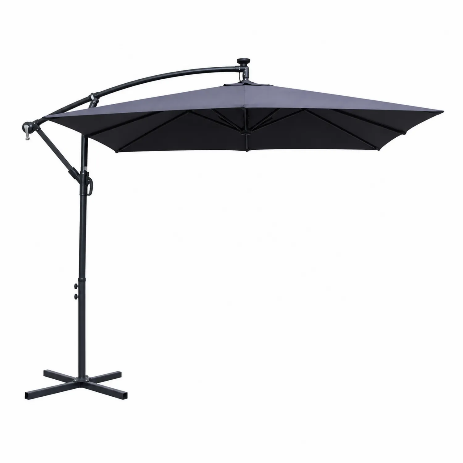 Ombrellone rettangolare 300x400 cm in poliestere e acciaio nero