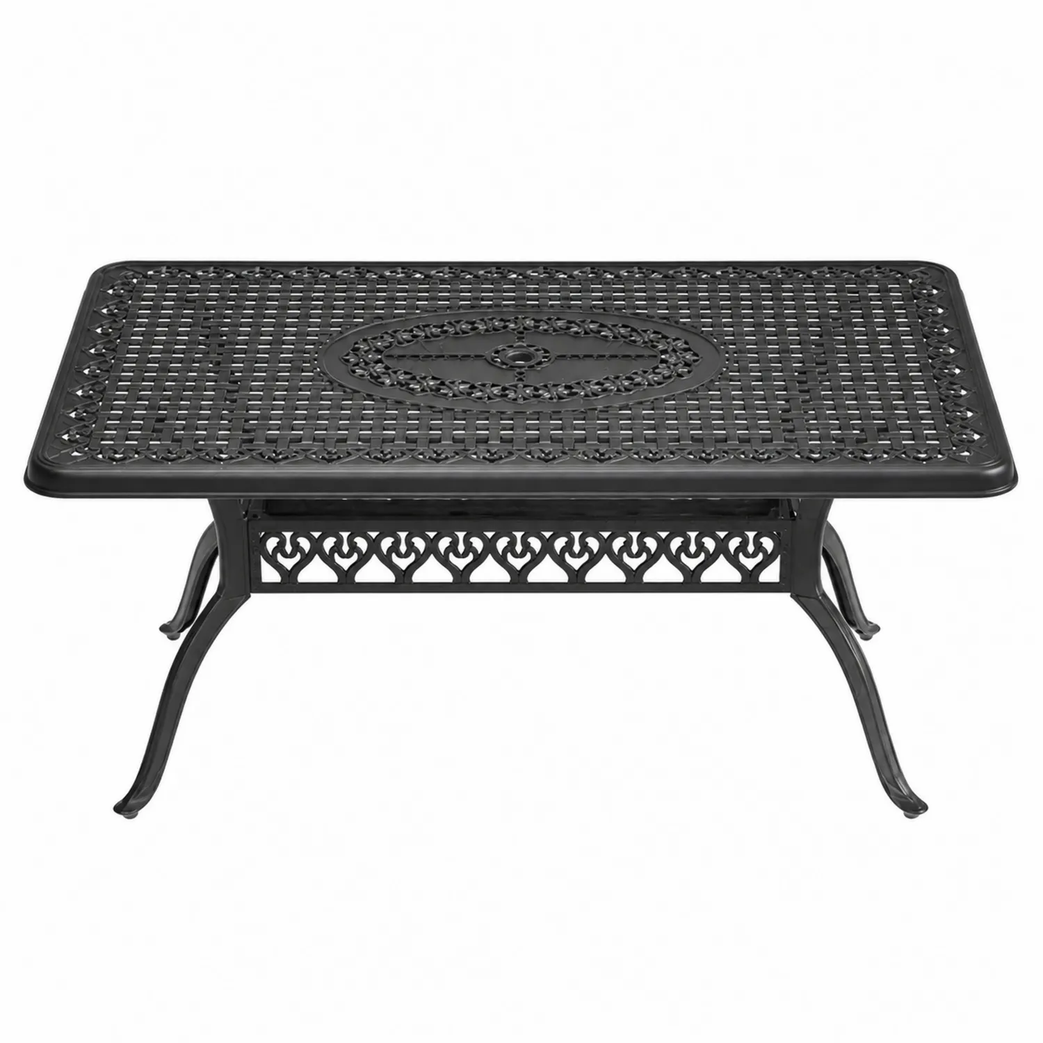 Tavolo da Esterno Rettangolare in Alluminio Nero