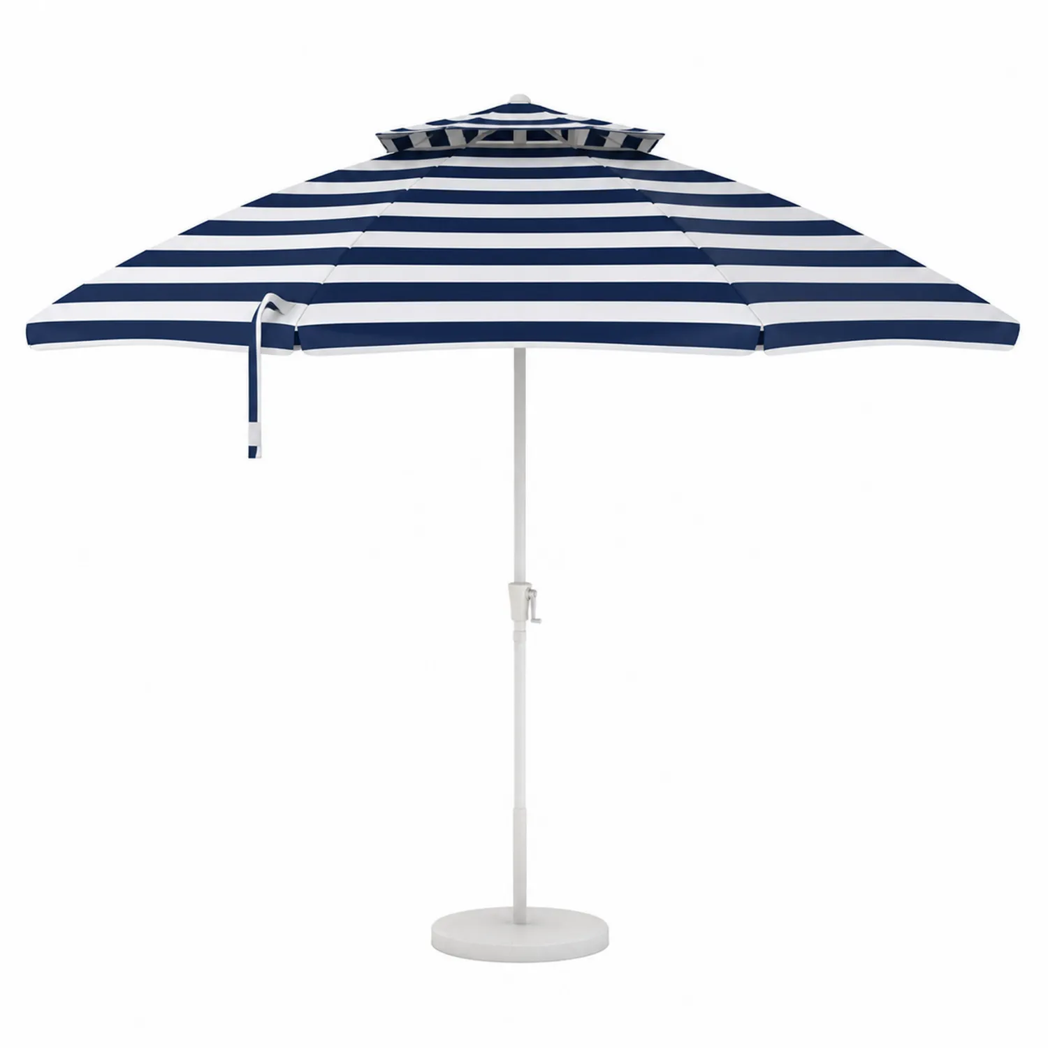 Ombrellone da terrazza in alluminio e poliestere a righe blu e bianco