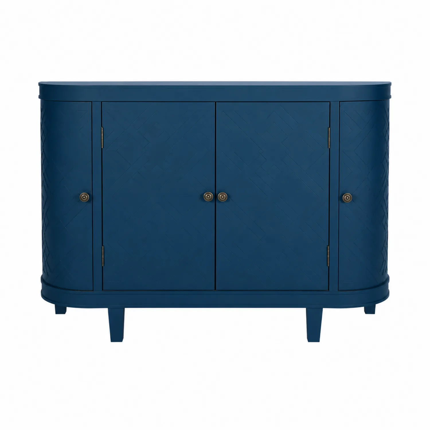 Credenza 3 Ante in Legno Verniciato Blu 80x120x40 cm