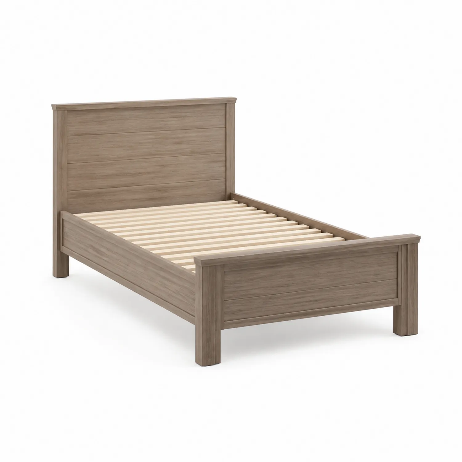 Letto singolo in legno massello colore Rovere