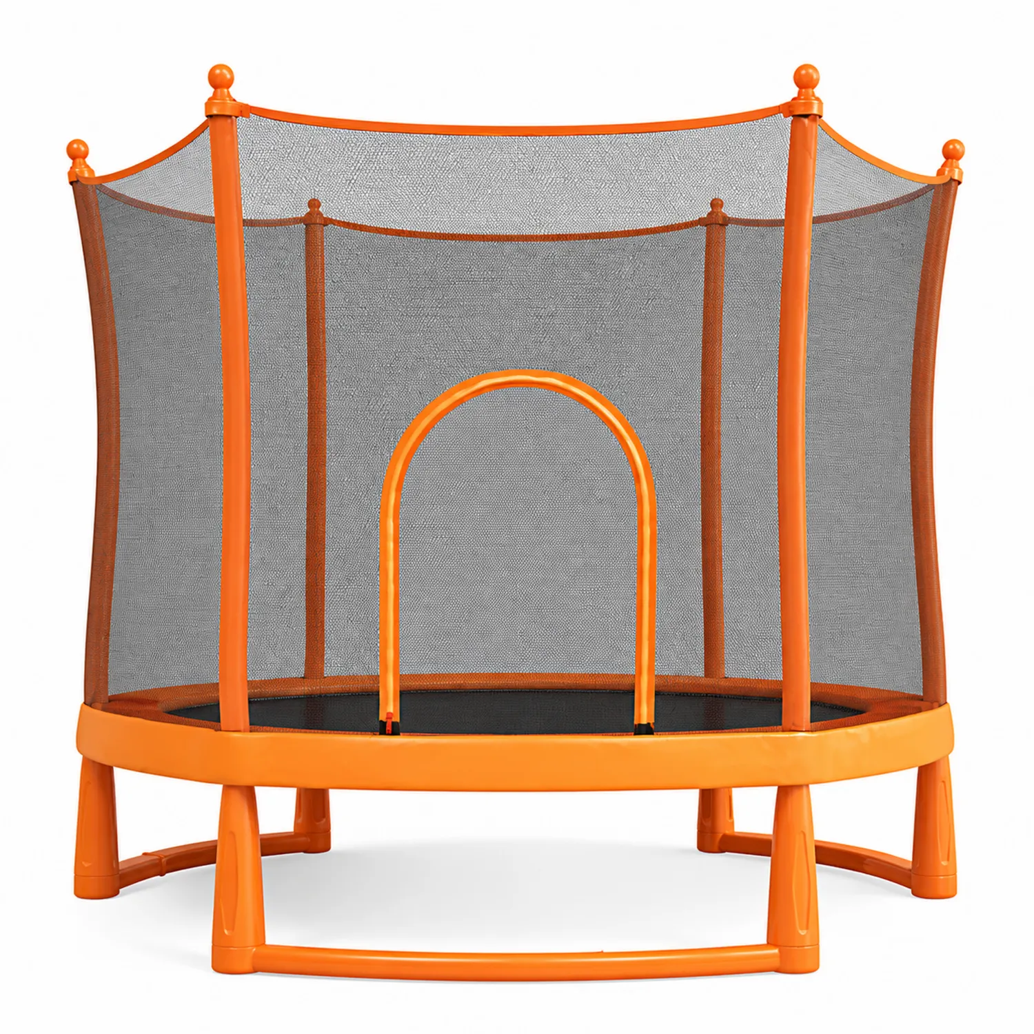 Trampolino per Bambini 140cm Arancione Acciaio e Polietilene