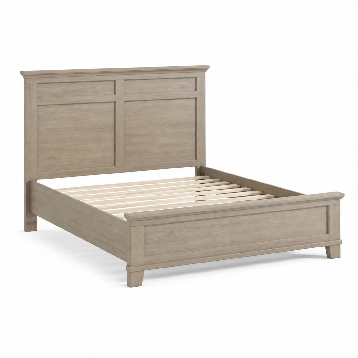 Letto matrimoniale in legno massello di pino 200x160 cm Beige