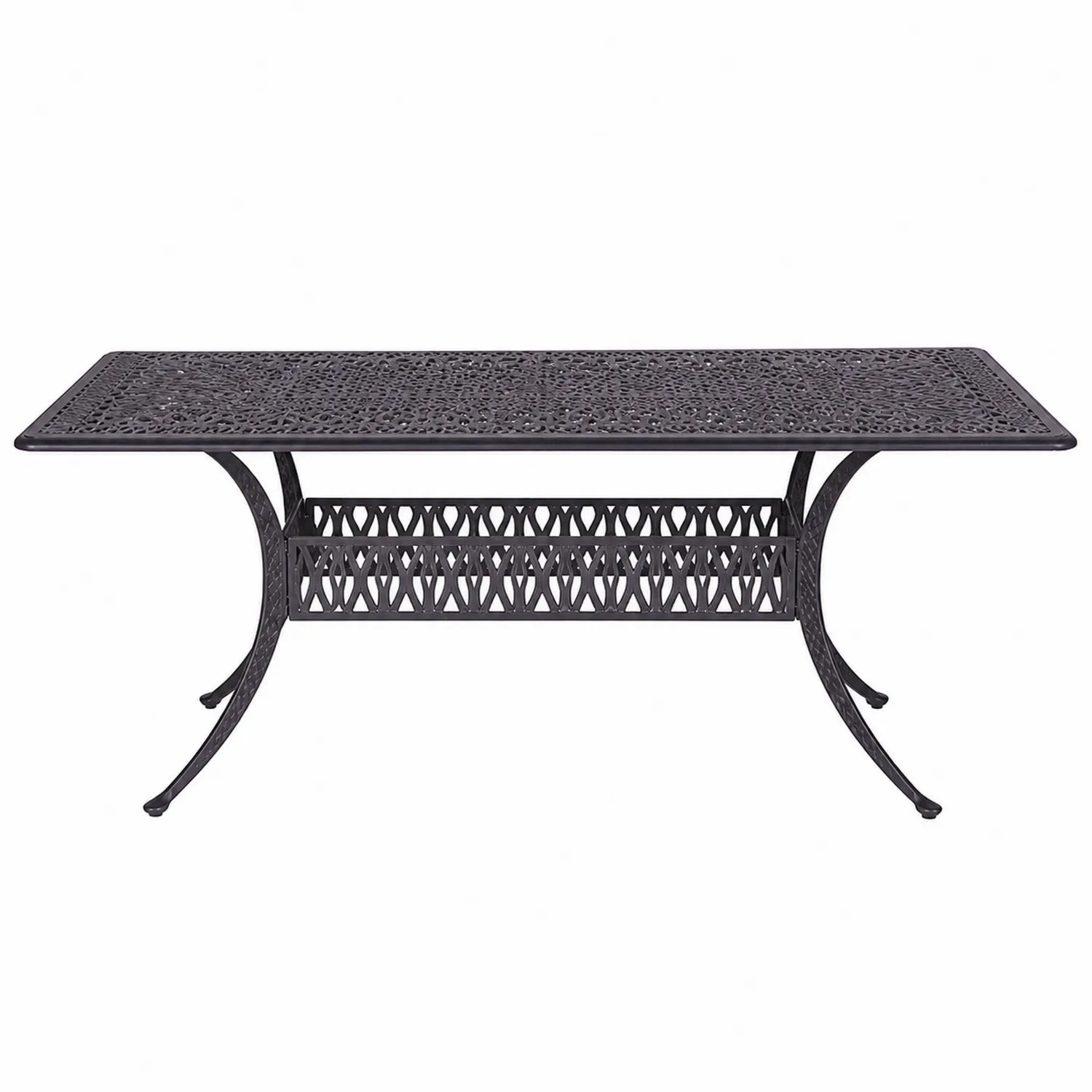 Tavolo da giardino rettangolare in alluminio nero