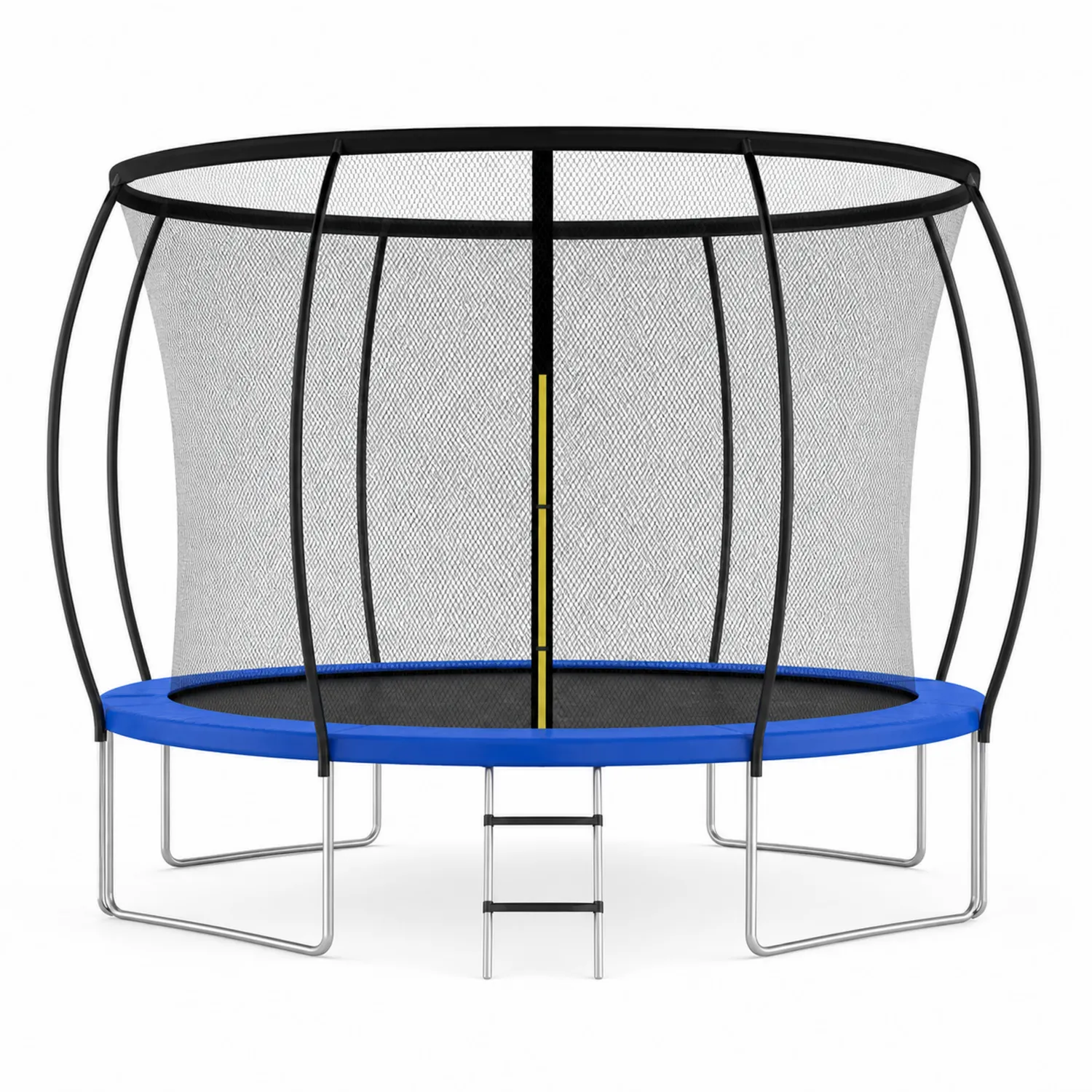 Trampolino Da Giardino Rotondo con Rete di Sicurezza in Acciaio e Poliestere