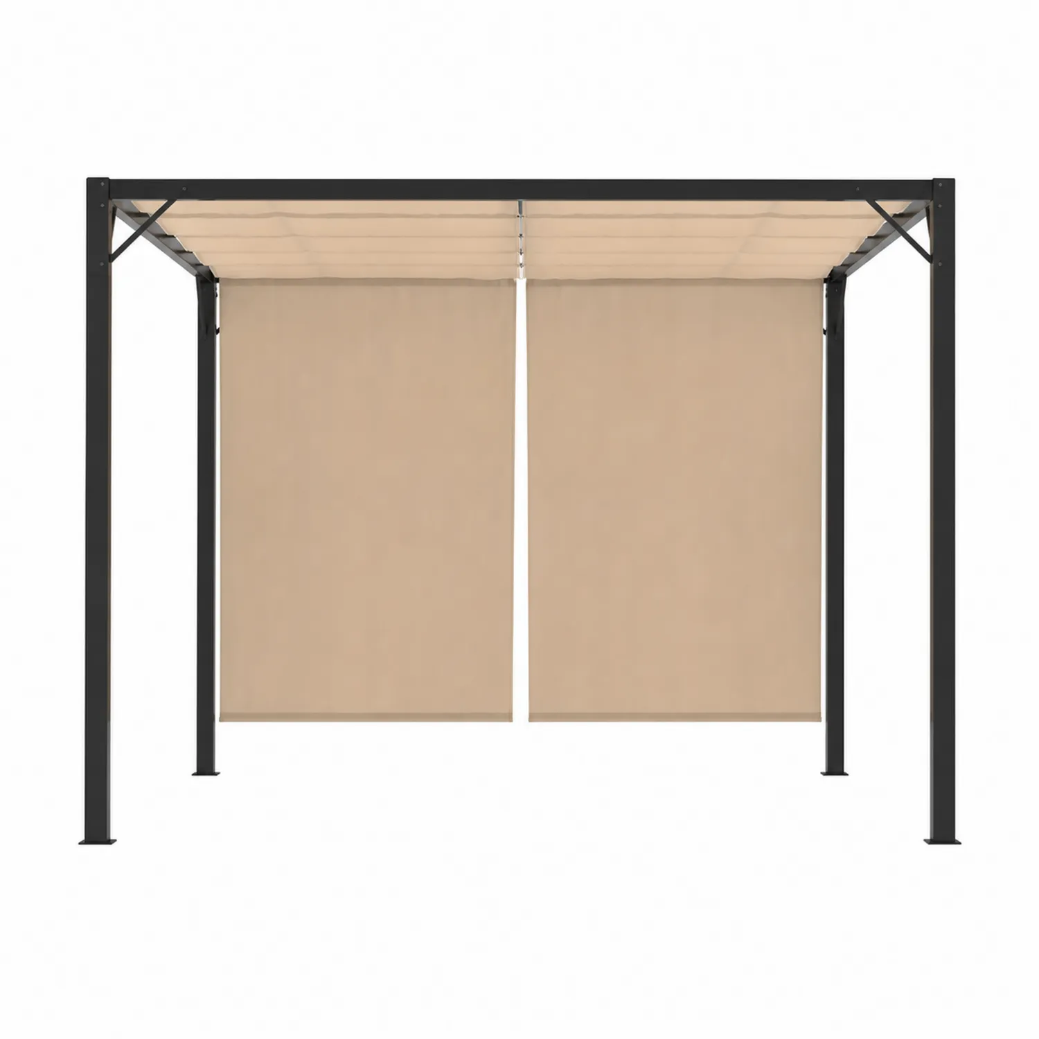 Gazebo da Giardino Metallo con Copertura in Poliestere Beige