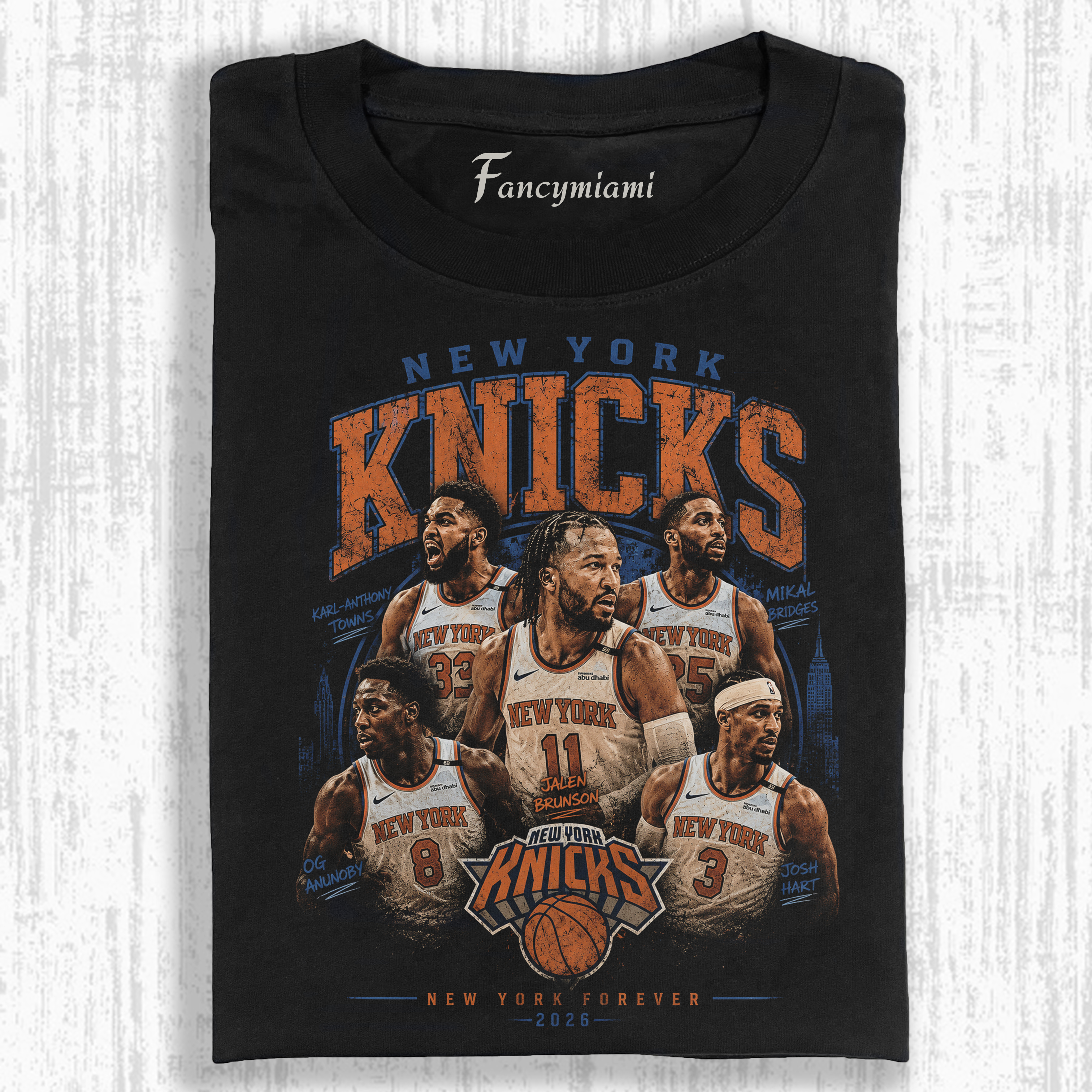 New York Knicks 2026– Vintage Washed Graphic T-Shirt