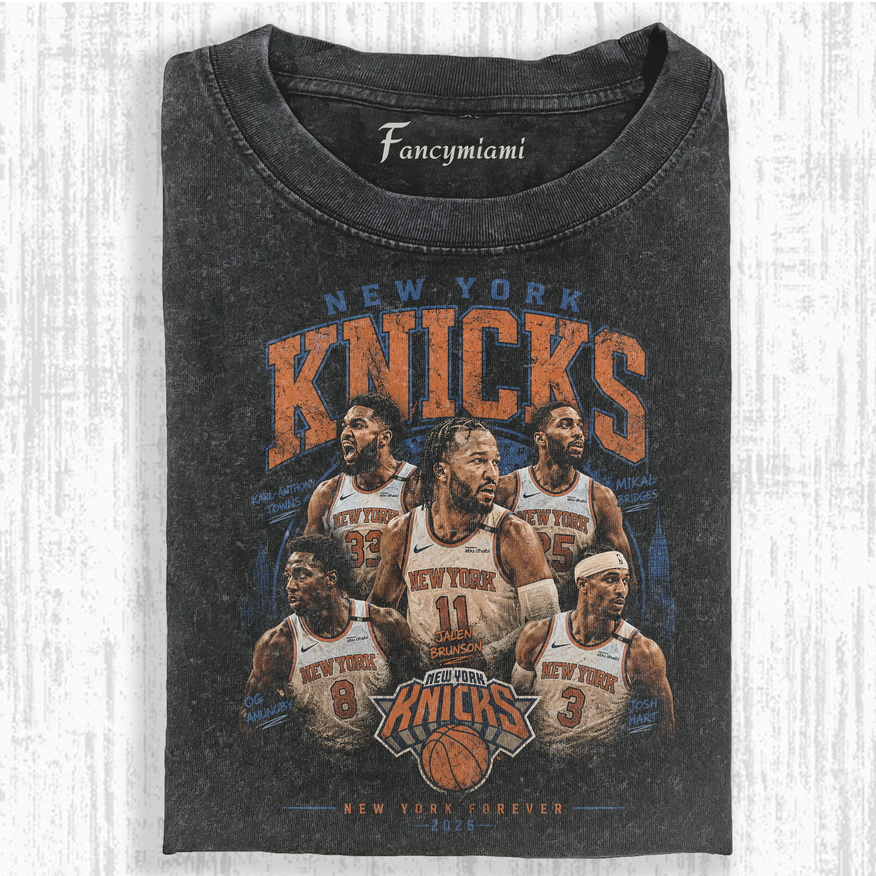 New York Knicks 2026– Vintage Washed Graphic T-Shirt