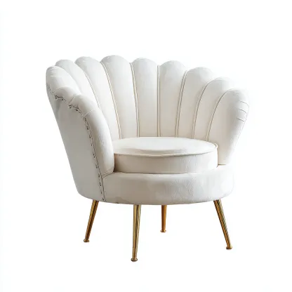 Fauteuil tissu 72x75x78 cm - blanc - pour salon - design élégant-Roomupyard