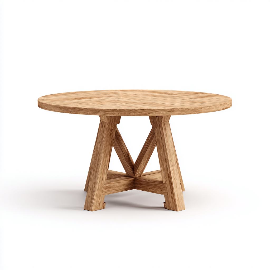 Table de jardin ronde en bois massif 100x100x75 cm - bois naturel - table extérieure pour terrasse-Roomupyard
