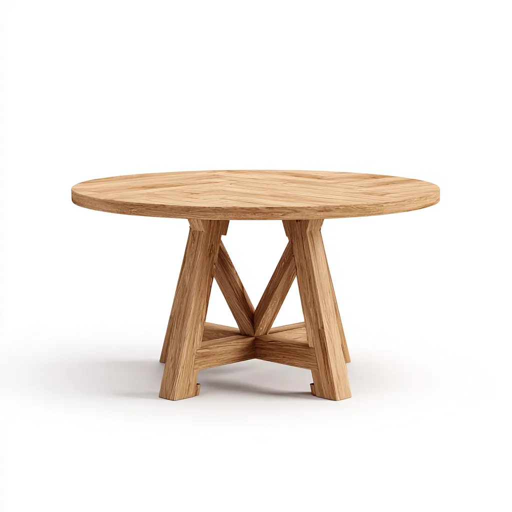 Table de jardin ronde en bois massif 100x100x75 cm - bois naturel - table extérieure pour terrasse-Roomupyard