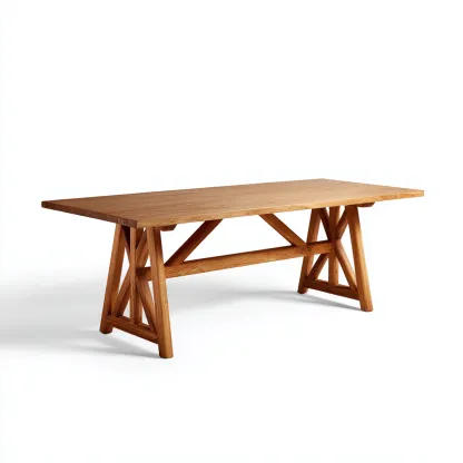 Table de jardin rectangulaire en bois massif 200x90x75 cm - marron clair - style naturel pour extérieur-Roomupyard