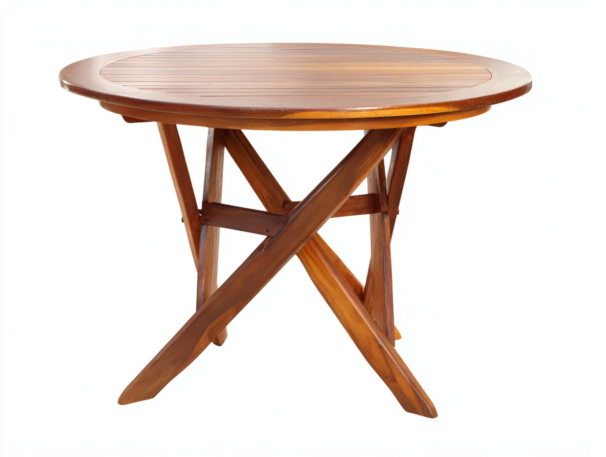 Table de jardin ronde en bois massif 110x110x74 cm - marron naturel - design traditionnel extérieur-Roomupyard