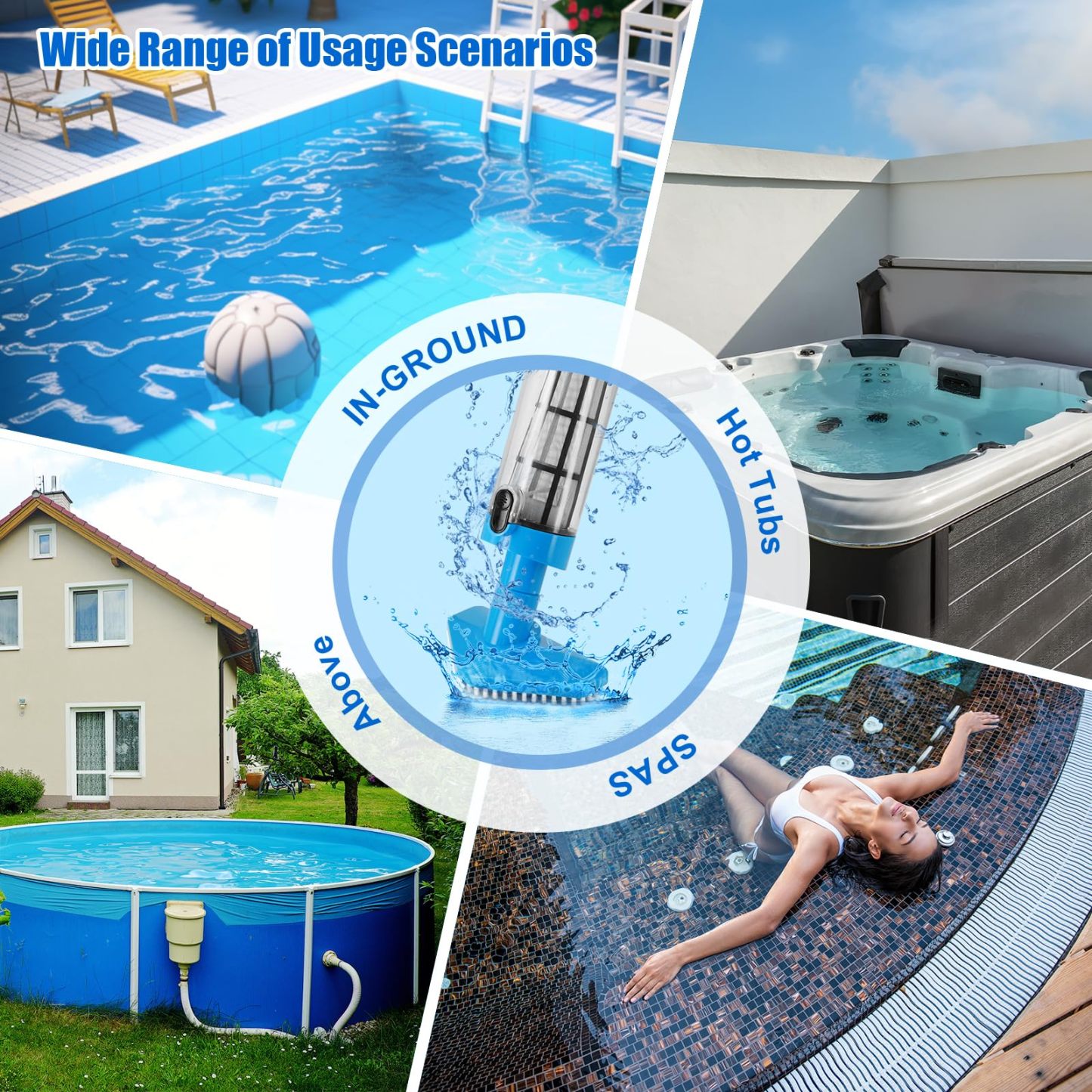 PoolNexa-PN30丨3 in 1 Cordless Rechargeable Pool Vacuum Cleaner