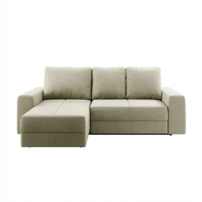 Canapé d'angle en tissu 235x150x85 cm - beige - style moderne pour salon-Sofagohub