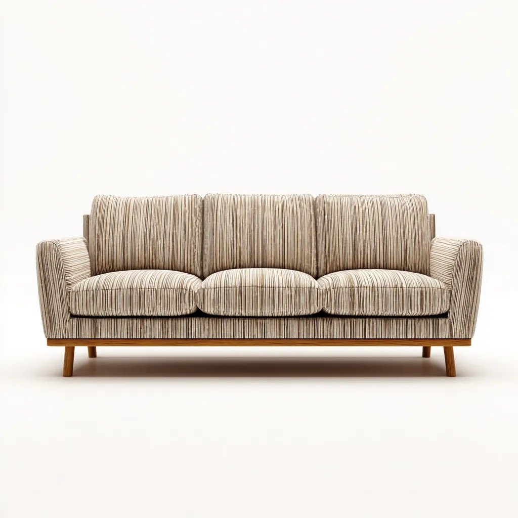 Canapé 3 places en tissu texturé 215x92x85 cm - beige - assise intérieure - style contemporain-Sofagohub