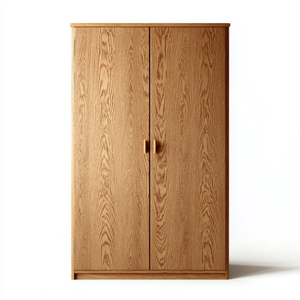 Armoire 2 portes en bois massif 100x55x180 cm - chêne clair - style naturel pour chambre-Sofagohub