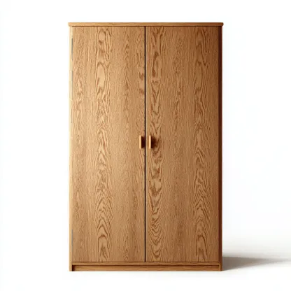 Armoire 2 portes en bois massif 100x55x180 cm - chêne clair - style naturel pour chambre-Sofagohub