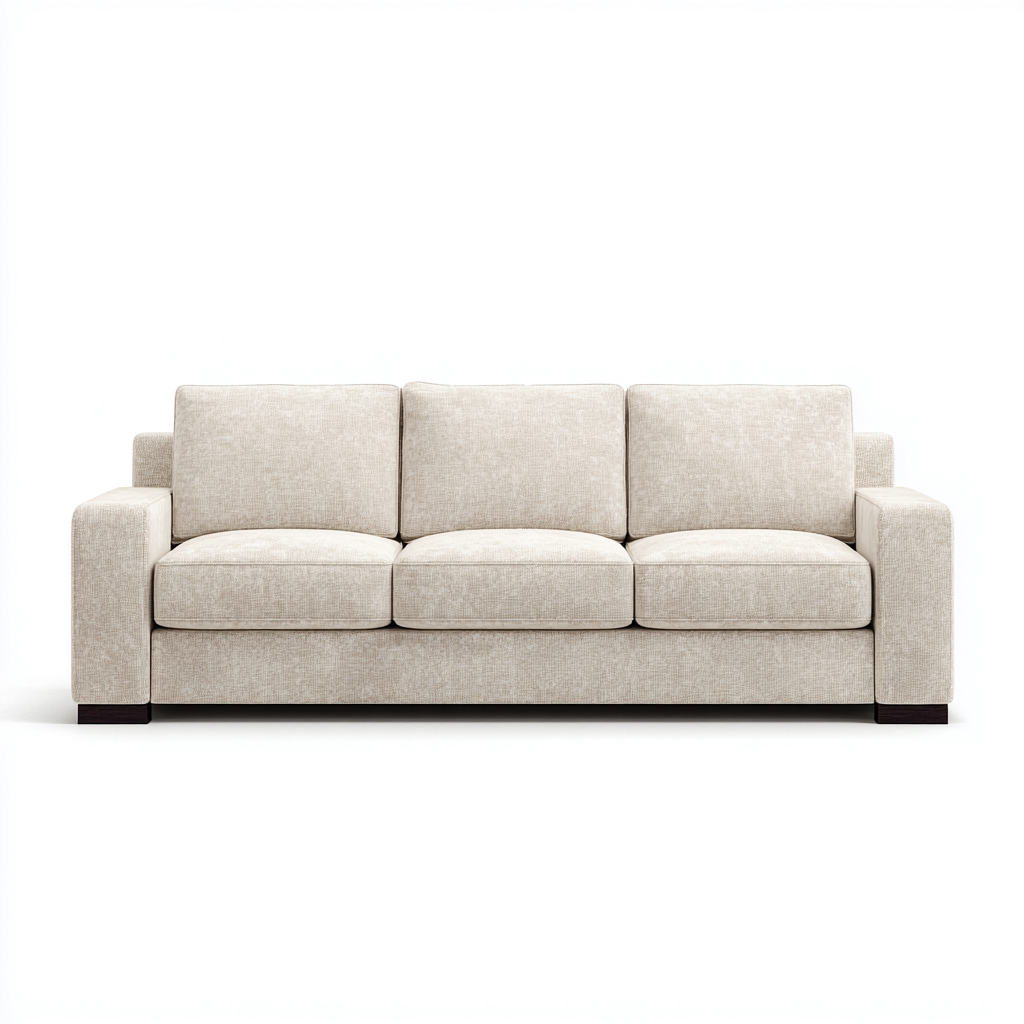 Canapé 3 places en tissu 210x90x85 cm - beige clair - assise intérieure - style contemporain-Sofagohub