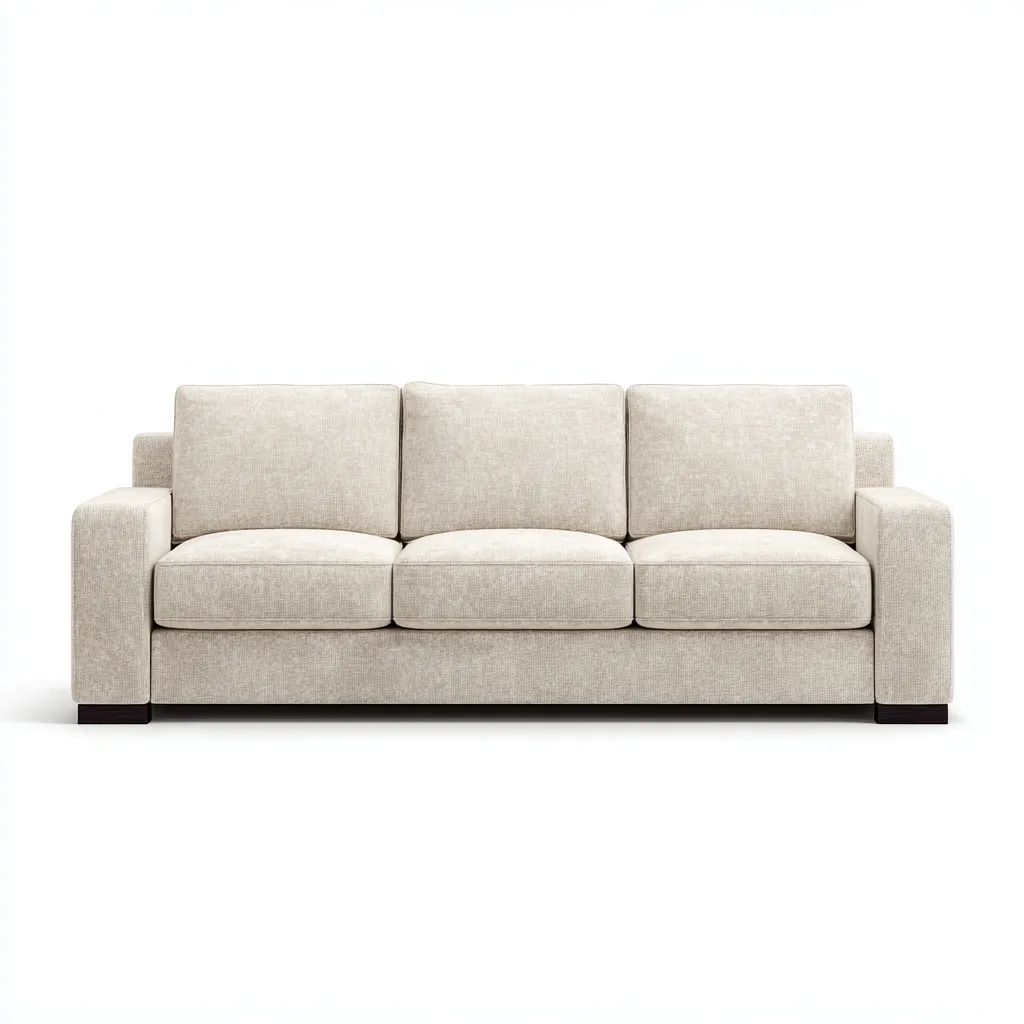 Canapé 3 places en tissu 210x90x85 cm - beige clair - assise intérieure - style contemporain-Sofagohub