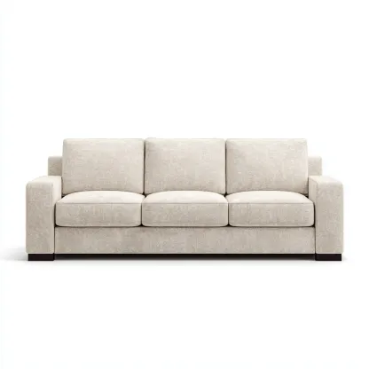 Canapé 3 places en tissu 210x90x85 cm - beige clair - assise intérieure - style contemporain-Sofagohub