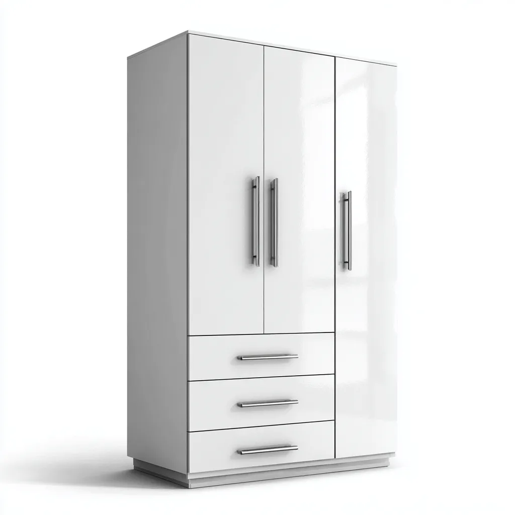 Armoire 3 portes avec tiroirs 135x55x190 cm - blanc - rangement pour chambre-Sofagohub