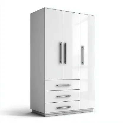 Armoire 3 portes avec tiroirs 135x55x190 cm - blanc - rangement pour chambre-Sofagohub
