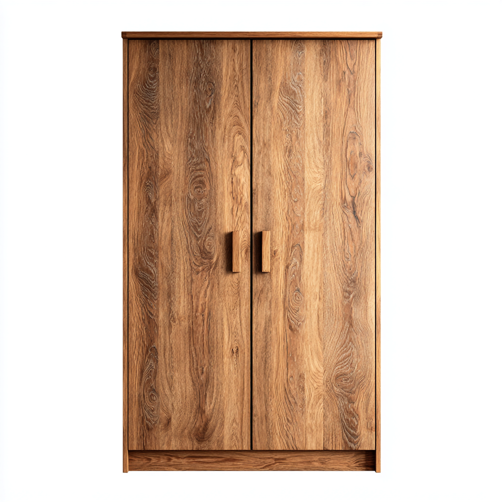 Armoire 2 portes en bois 100x55x180 cm - marron foncé - style naturel pour chambre-Sofagohub