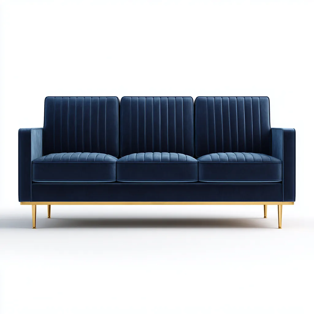 Canapé 3 places en tissu 210x90x85 cm - bleu marine - style moderne pour salon-Sofagohub