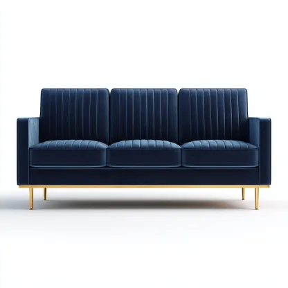 Canapé 3 places en tissu 210x90x85 cm - bleu marine - style moderne pour salon-Sofagohub