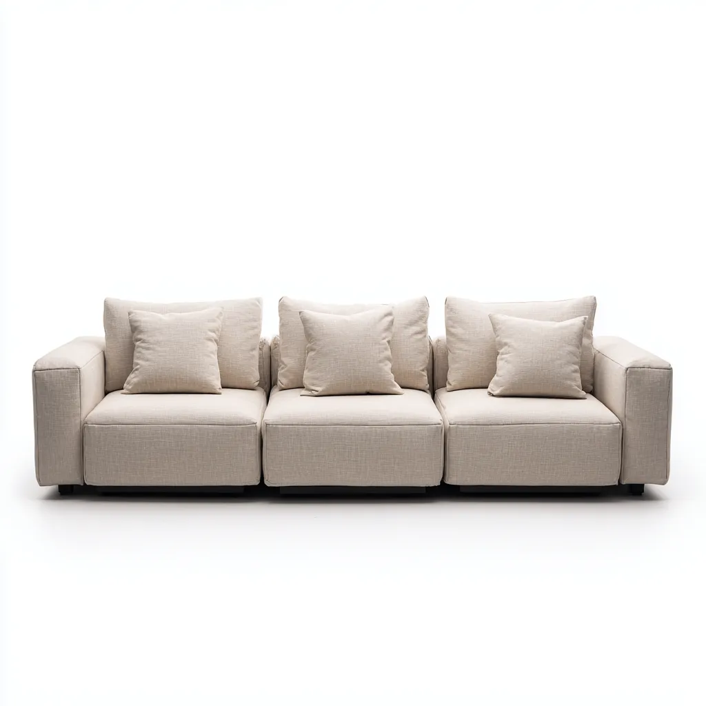 Canapé 3 places en tissu 240x95x70 cm - beige - assise pour salon-Sofagohub