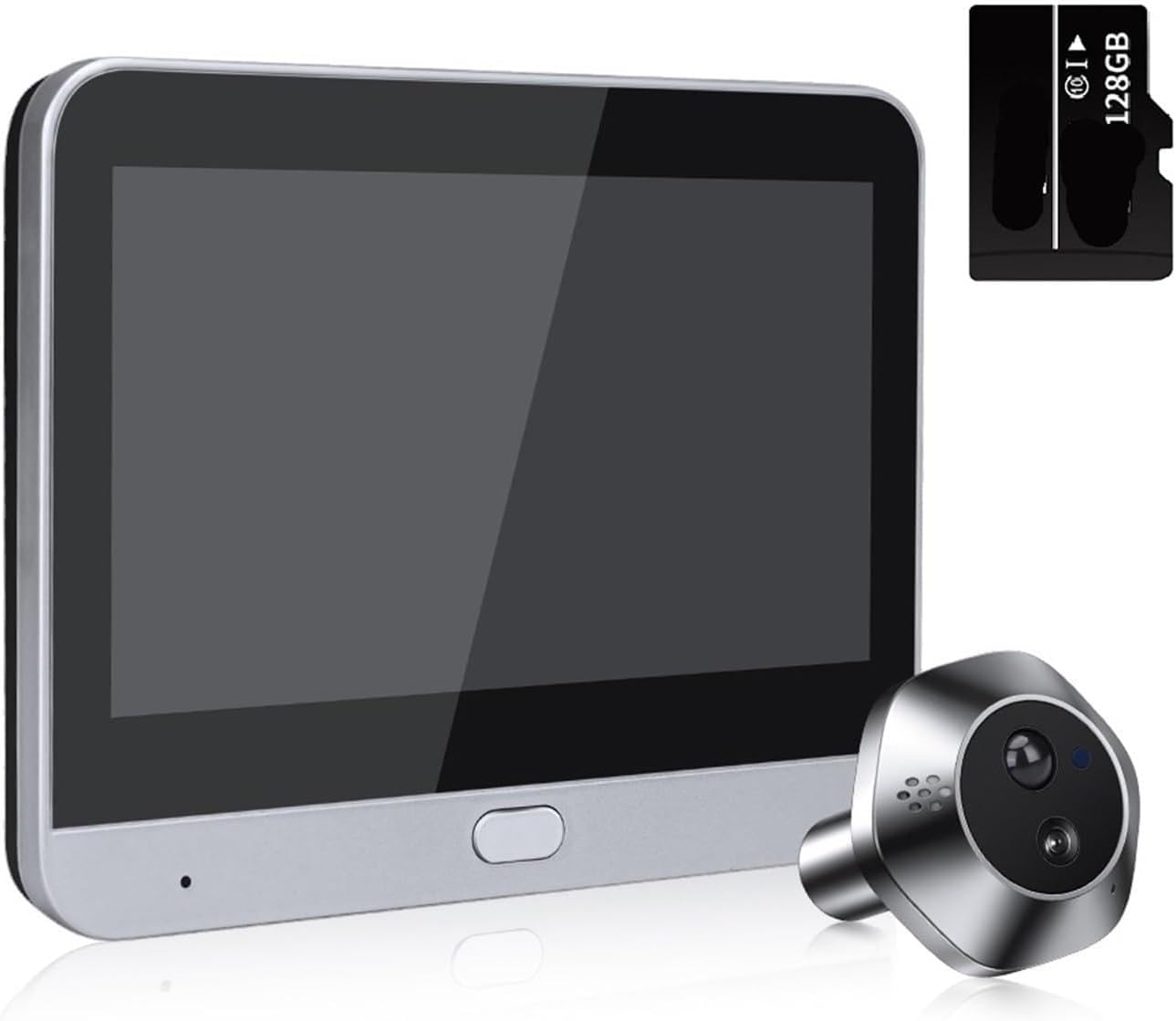 Timbre de Puerta con Audio Bidireccional - Gran Angular 140 Grados - Compatible con Puertas de 35 mm a 115 mm - Sistema de Vigilancia para Entrada-Soviaialoft