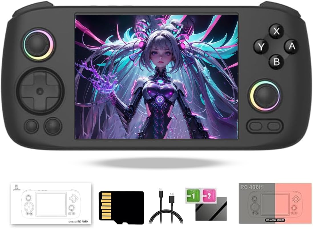 Consola portátil JOYARCH RG406H - retro Android 13 - pantalla 4 pulgadas RGB 8 128G negro sin juegos-Soviaialoft