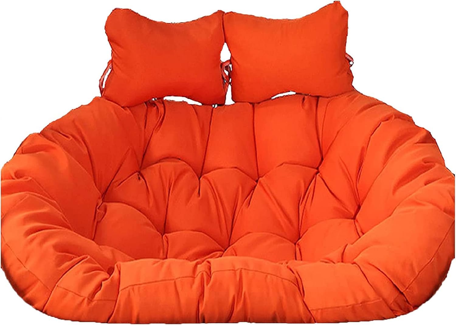 Hamaca Colgante Doble para 2 Personas con Cojín Lavable y Reposacabezas - Silla Huevo Suspendida Naranja 150 x 110 cm-Soviaialoft