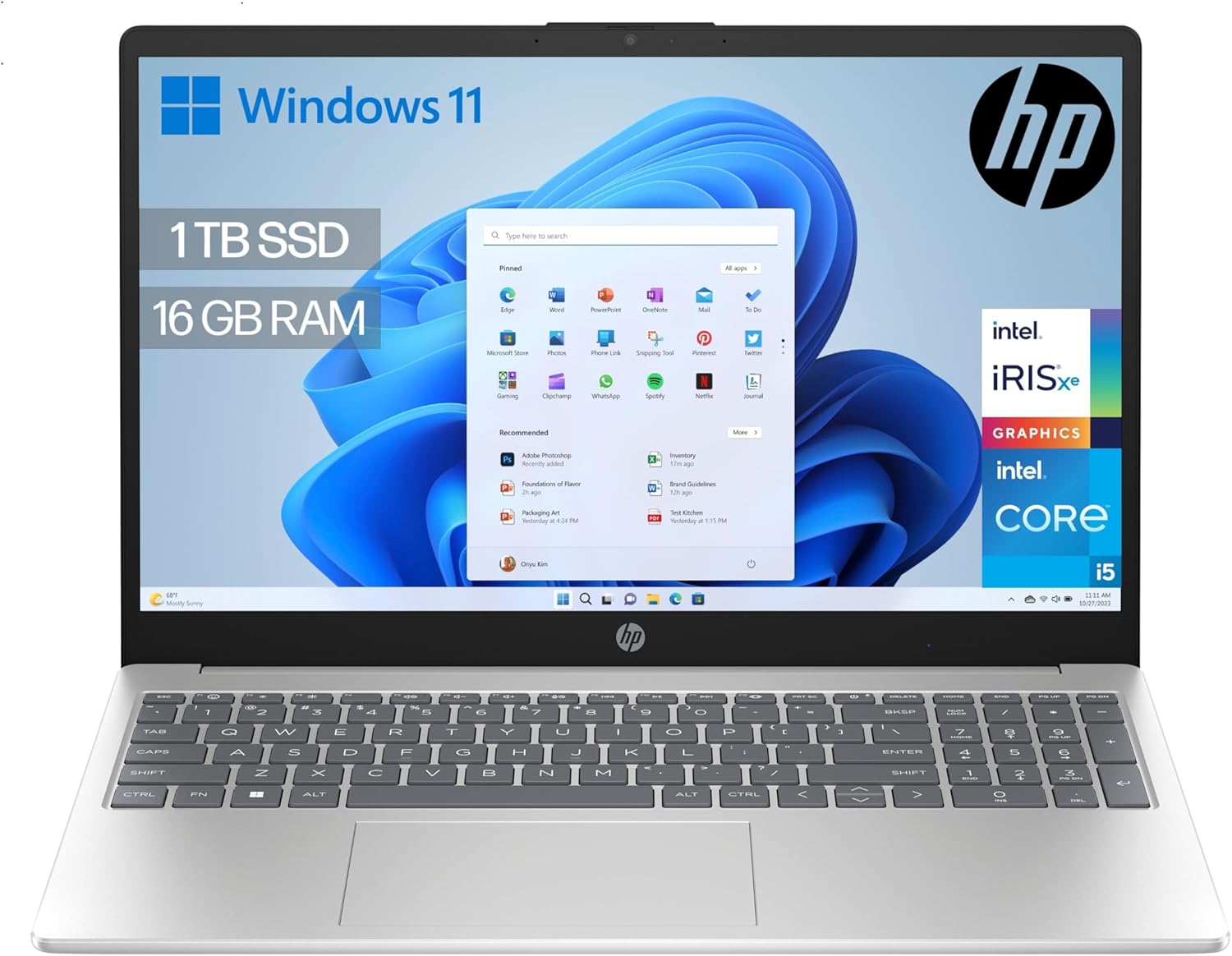 HP Ordenador Portátil 15.6 Pulgadas Full HD - Intel Core i5-1334U - 16GB RAM - 1TB SSD - Intel Iris Xe Graphics - Windows 11 - Portátil Profesional para Trabajo y Productividad-Soviaialoft