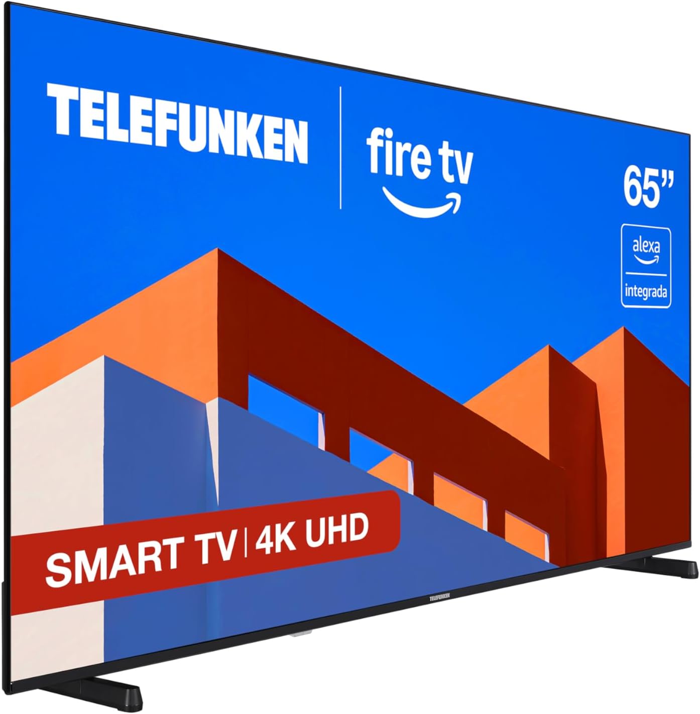 Smart TV Telefunken 65 Pulgadas 4K UHD - Fire TV OS - HDR10 - Dolby Atmos - Alexa Integrada - Bluetooth - AirPlay - Televisor Inteligente Sin Marco-Soviaialoft