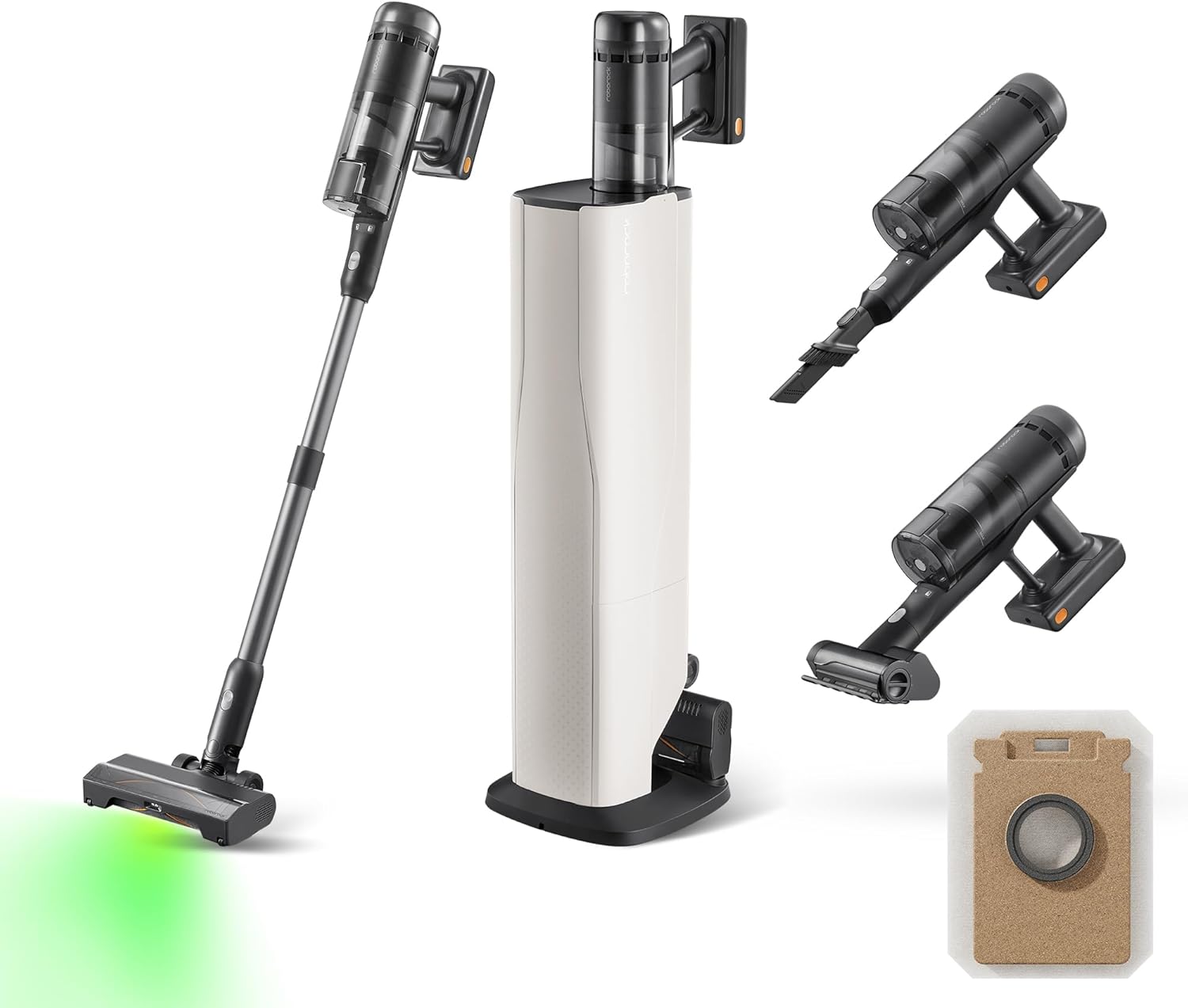 roborock H60 Hub Ultra Aspiradora Sin Cable - Base de Vaciado Automático - 210AW de Potencia de Succión - 90 Minutos de Autonomía - Cepillo Antienredos y Detección LED Multisuperficie-Soviaialoft