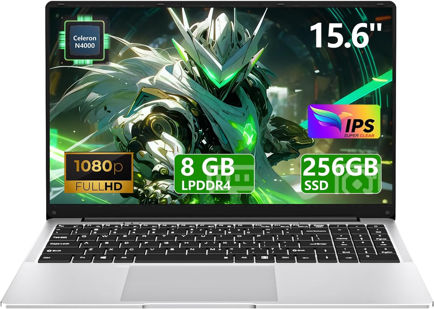 Ordenador Portátil 15.6 Pulgadas Full HD IPS - Celeron N4000 - 8GB LPDDR4 - 256GB SSD - Windows 11 Pro - Mini HDMI USB 3.0 y Ranura TF - Laptop para Estudio Trabajo y Uso Diario-Soviaialoft