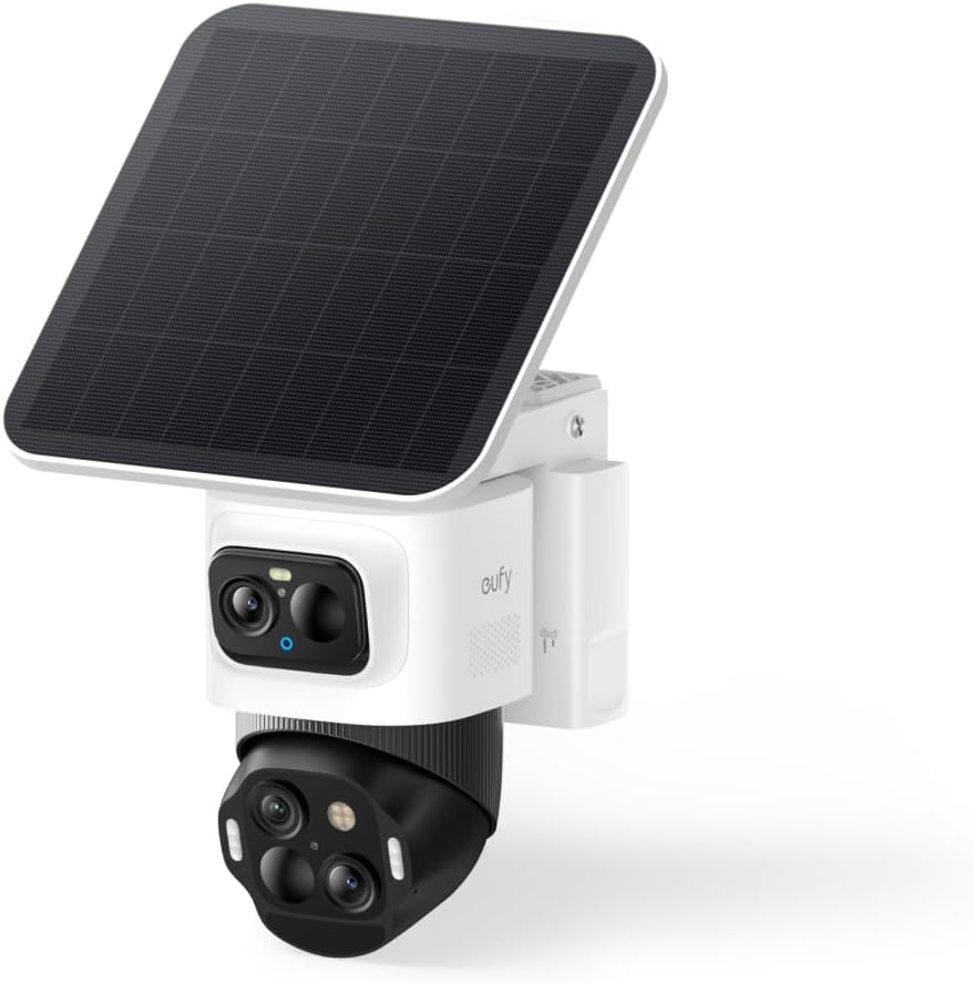Cámara de Vigilancia Exterior eufy SoloCam S4 4K - Cobertura Panorámica 360 Grados - Alimentación Solar y Batería - Compatible con HomeBase 3 - Seguridad Inteligente sin Cuotas Mensuales-Soviaialoft