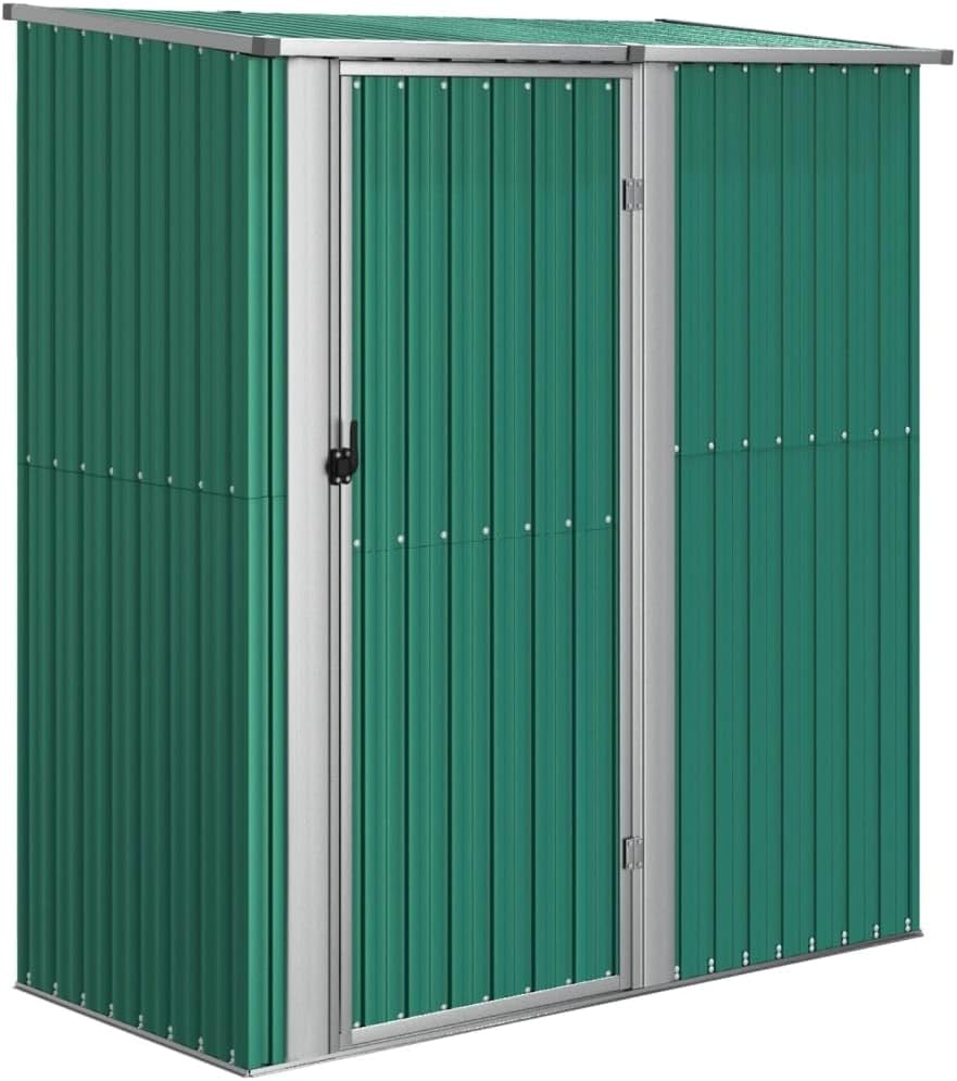 Caseta de Jardín vidaXL Acero Galvanizado 210 x 97 x 210 cm - Cobertizo Exterior Impermeable para Herramientas Maquinaria y Almacenamiento de Jardín Color Verde-Soviaialoft