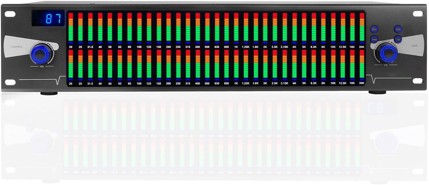 Ecualizador gráfico profesional DSP - 31 bandas - analizador de espectro LED con reducción automática de ruido-Soviaialoft