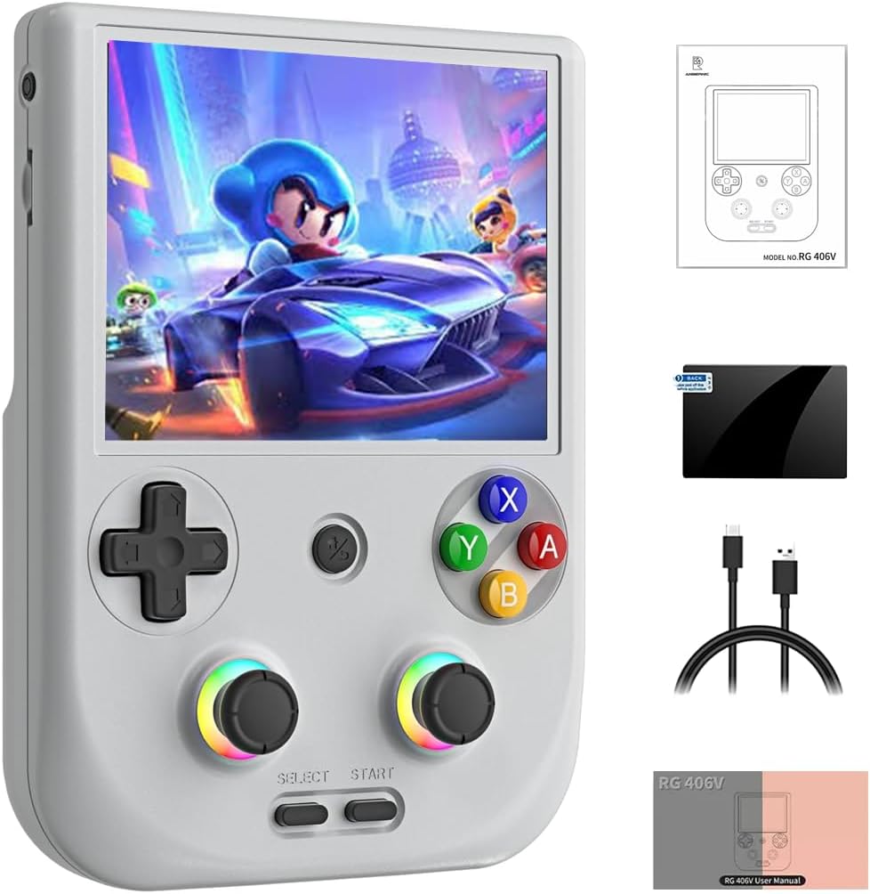 Consola portátil JOYARCH RG406V - retro Android 13 - pantalla táctil IPS 4 pulgadas 5500 mAh 1080P-Soviaialoft