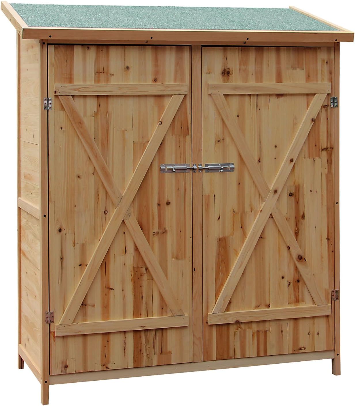 Armario Cobertizo de Jardín XXL de Madera - 138x65,5x160 cm - Marrón - Caseta Exterior para Herramientas y Almacenamiento de Jardín-Soviaialoft