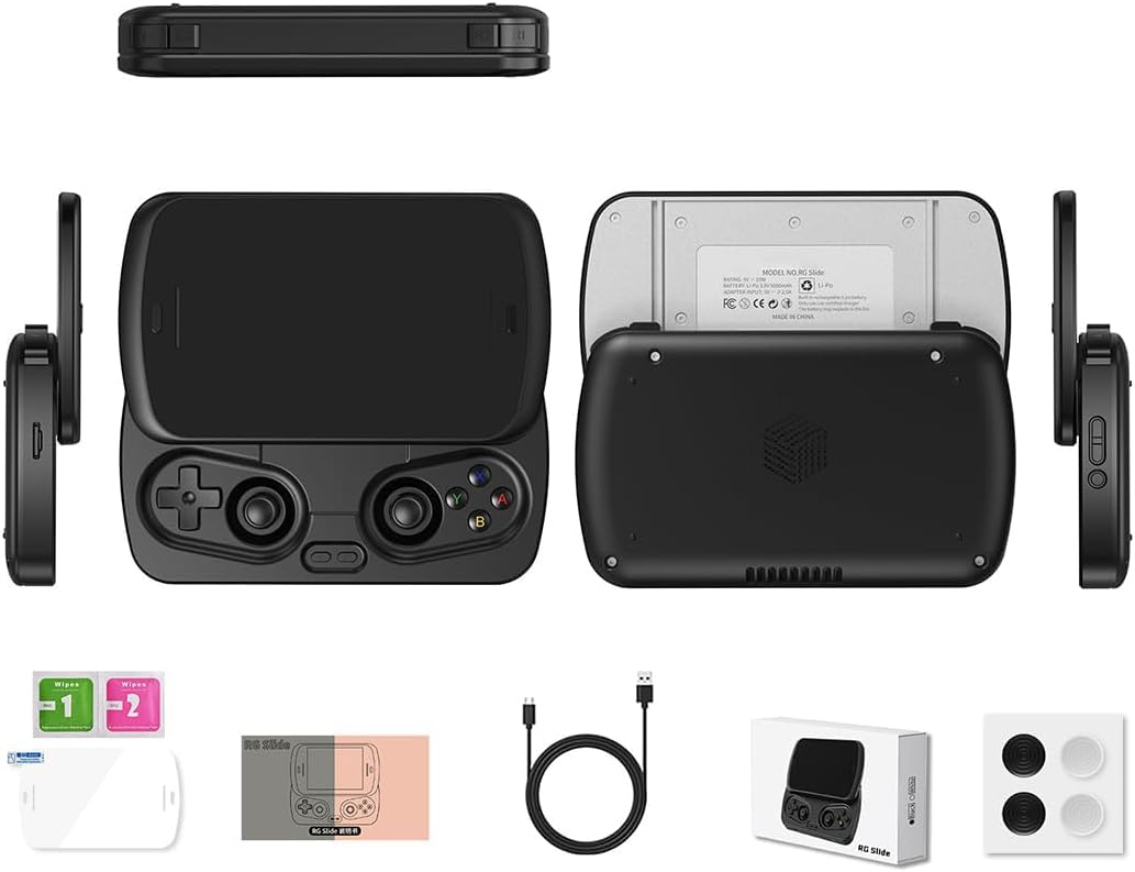Consola Portátil Retro RG Android 13 8GB RAM 128GB ROM - Pantalla IPS de 4.7 Pulgadas - Batería de 5000mAh - Consola Gaming Portátil Negra-Soviaialoft