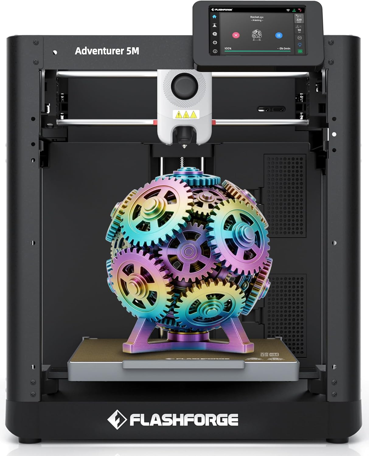 Impresora 3D FDM Flashforge Adventurer 5M - Velocidad 600 mms - Nivelación Automática - Estructura CoreXY - Extrusor Directo y Boquilla Desmontable Rápida-Soviaialoft