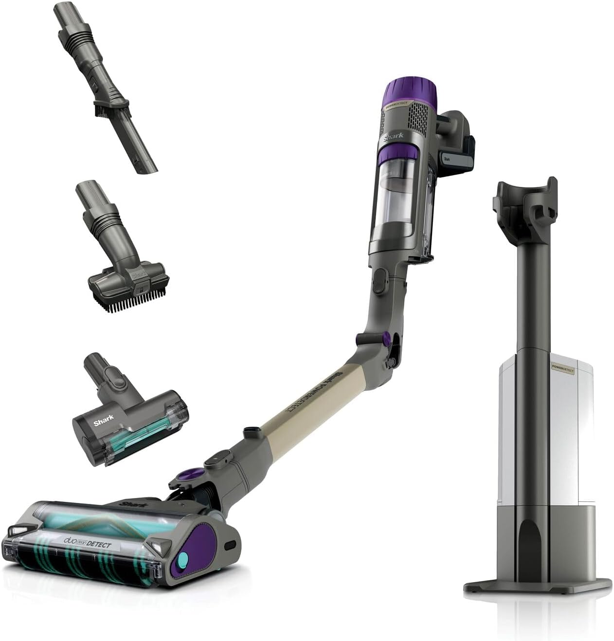 Aspiradora sin cable Shark PowerDetect Clean Empty - base autovaciado 2L - 70 min y cepillos multisuperficie-Soviaialoft