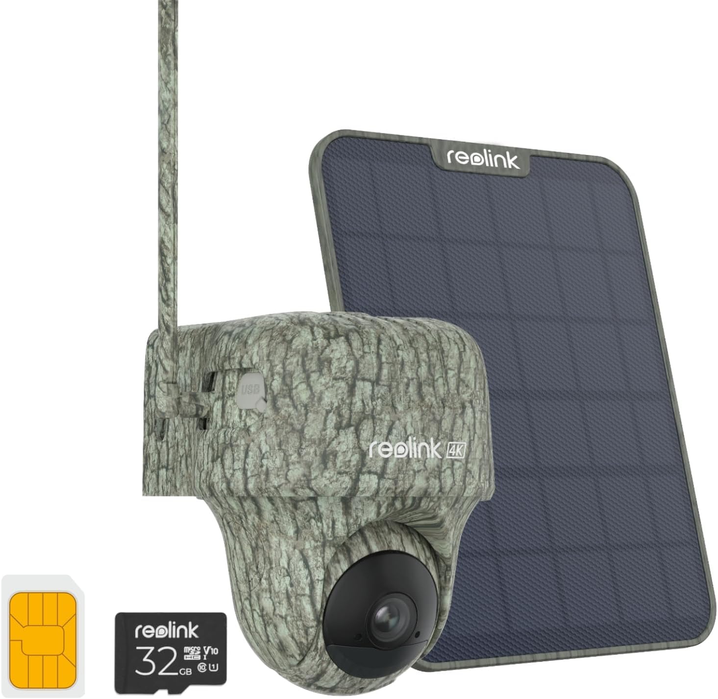 Cámara de Vigilancia Exterior 4K 3G 4G LTE Reolink Go Ranger PT - Panel Solar 6W - Detección Inteligente IA - Reconocimiento de Animales - Visión Nocturna - Batería Recargable y Tarjeta microSD 32GB-Soviaialoft
