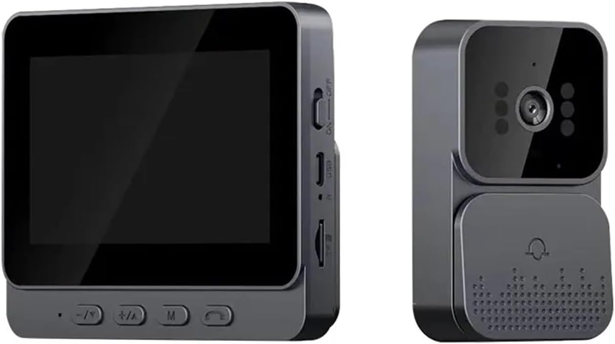 Timbre con vídeo OPTEPYOE - videoportero pantalla HD 4,3 pulgadas color Black-Soviaialoft